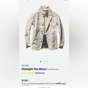 Relwen Flyweight Flex Blazer in driftwood